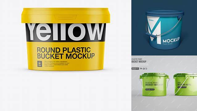 3937+ Round Plastic Bucket PSD Mockup Eye-Level Shot Download Now Free PSD Template