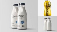 3937+ Small Bottle For Dairy Products Mock-up Exclusive Free PSD Mockups