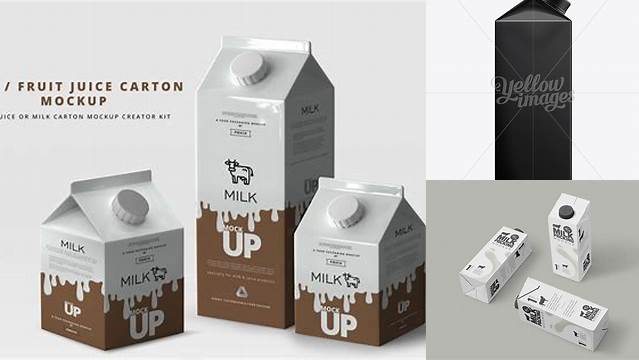 3939+ 1L Black Milk Carton Box PSD Mockup Premium Free Graphic Resource