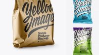 3939+ Matte Metallic Snack Package PSD Mockup Halfside view Free Downloadable Graphic Resource