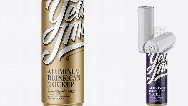 3939+ Two 250ml Aluminium Cans with Glossy Finish PSD Mockup Stylish Free PSD