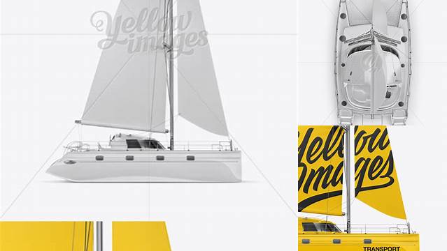 3942+ Catamaran PSD Mockup Top View Free Editable Photoshop Template