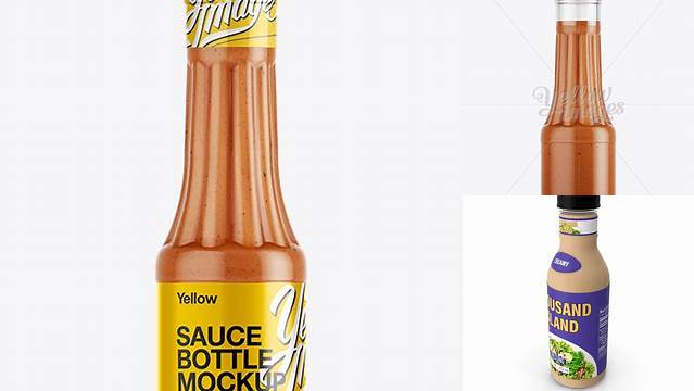 3942+ Thousand Island Dressing Bottle PSD Mockup Stylish Free PSD