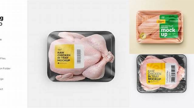 3943+ Tray With Raw Chicken PSD Mockup Top View PSD for Creative Projects