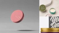 3945+ Matte Lip Balm Tin With Matte Box PSD MockupFront View Premium Mockup Freebie