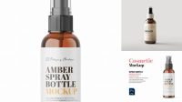 3947+ Amber Spray Bottle PSD Mockup Professional PSD Mockup