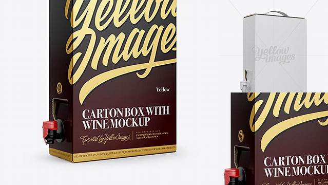 3947+ Carton Box with Wine Dispenser Half Side View Download Premium PSD Resource