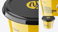 3947+ Glossy Plasic Container PSD Mockup High-Angle Shot Elegant and Versatile PSD Resource