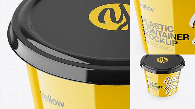 3947+ Glossy Plasic Container PSD Mockup High-Angle Shot Elegant and Versatile PSD Resource