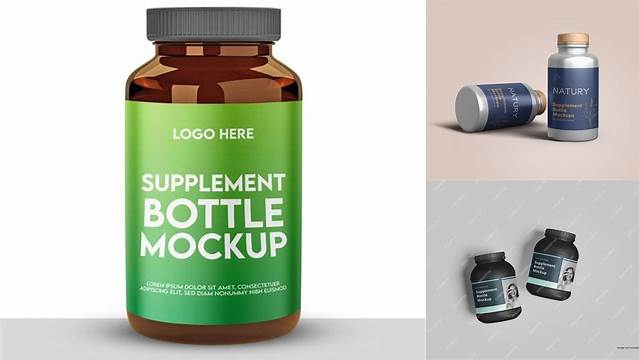 3948+ Supplement Bottle PSD Mockup Editable Design PSD File