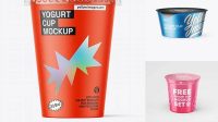 3949+ Matte Yogurt Cup PSD Mockup High-Angle Shot Free Graphic Design Mockup File