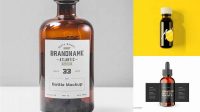 395+ Dark Amber Glass Bottle PSD Mockup Front View Exclusive Free Creative Resource