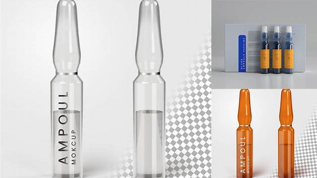 3952+ Glass Ampoule With Liquid PSD Mockup Premium Design Freebie