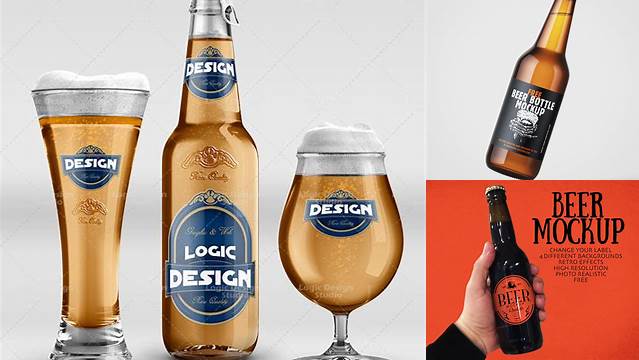 3957+ Beer Free Mockup Smart PNG Image