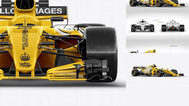 3958+ 2017 Formula 1 Car PSD Mockup Right View Modern Photoshop Resource