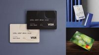 3958+ Metal Credit Card PSD Mockup Front View Fully Layered PSD Freebie