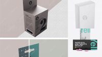 396+ Two Paper Boxes Half Side View Elegant Photoshop Mockup