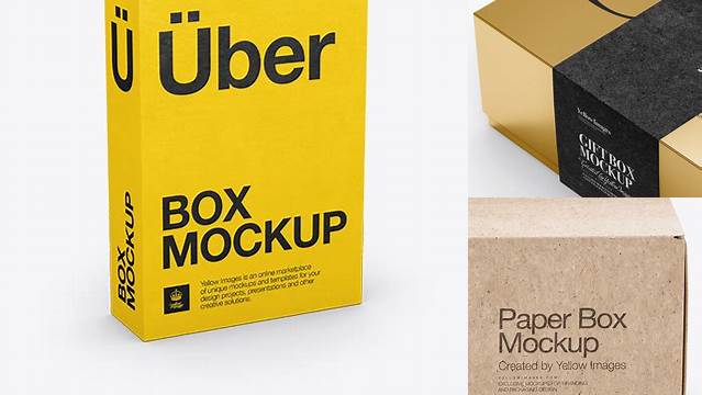 3963+ Box PSD Mockup Front View High-Angle Shot Creative and Modern PSD Freebie