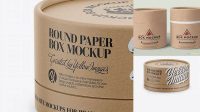 3966+ Kraft Paper Round Box PSD Mockup Front View High Resolution