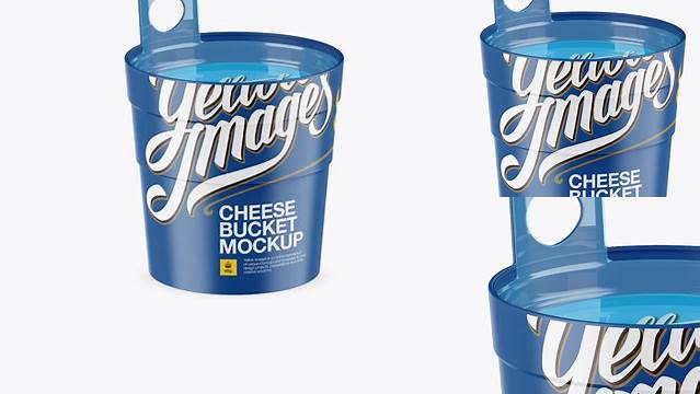 3967+ Matte Cheese Bucket PSD Mockup High-Angle Shot Advanced Photoshop Design Free