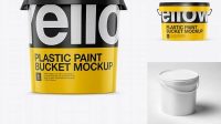 3967+ Plastic Paint Bucket PSD Mockup Eye-Level Shot For Free Download