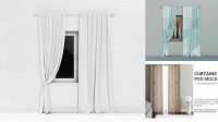 3968+ Free Curtain Mockup Include TIFF