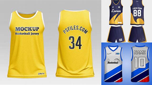 3968+ Men’s Basketball Jersey PSD Mockup Front Half Side View Editable Design PSD File