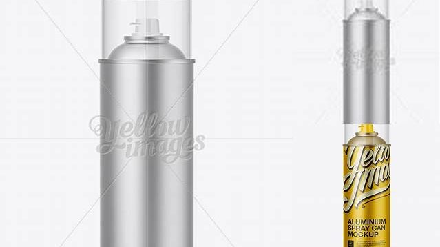 3972+ Aluminium Sprayer Bottle With Transparent Cap Front View Exclusive Free PSD Mockups