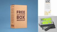 3976+ Matte Paper Box PSD Mockup Front View High Angle Shot Fully Layered PSD Freebie