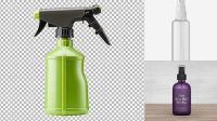 3978+ Transparent Plastic Sprayer Bottle with Liquid PSD Mockup PSD for Creative Projects