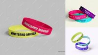 3980+ Glossy Silicone Wristband PSD Mockup Custom Design Freebie PSD