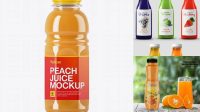 3981+ Peach Juice Bottle PSD Mockup Creative Layered Mockup Freebie