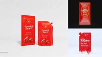 3983+ Ketchup Sachet Mockup Advanced Editable PSD