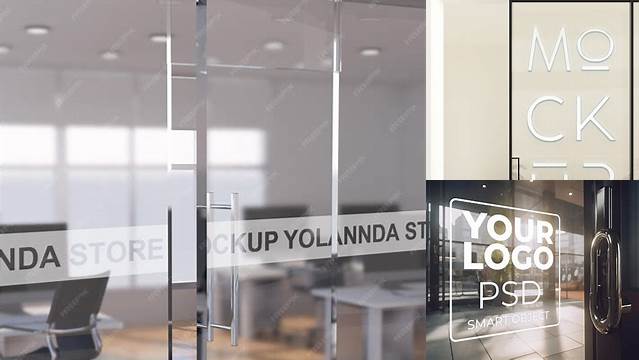 3986+ Glass Door Mockup Psd Unique and Editable PSD