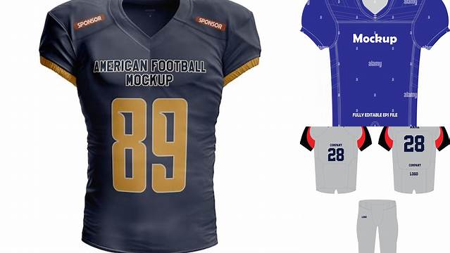 3987+ American Football Jersey Mockup Editable Design File