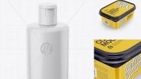 3988+ Matte Plastic Bottle Half Side View High-Angle Shot Editable and Customizable PSD