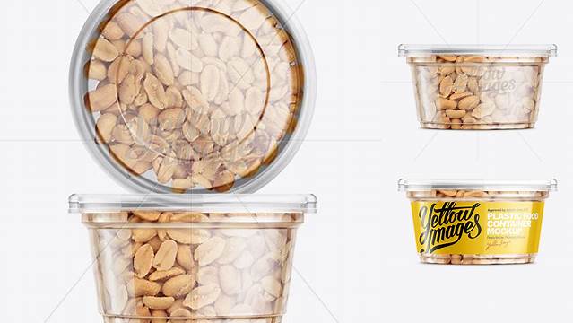 399+ 200g Plastic Cup with Peanuts PSD Mockup Photoshop PSD Free for Designers