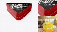 3990+ Glossy Triangular Box PSD Mockup High-Angle Shot Layered Photoshop Template