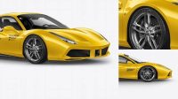 3994+ Ferrari 488 PSD Mockup Half Side View Creative Layered Design File