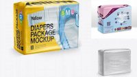 3996+ Big Package Of Diapers Front 3/4 View PSD Mockup Free PSD Mockup Resource