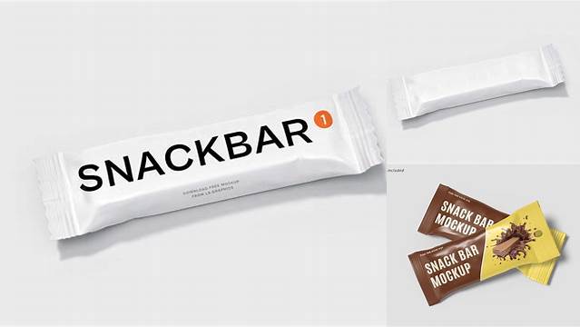 3998+ Opened Matte Snack Bar PSD Mockup Half Side View Easy-to-Edit PSD