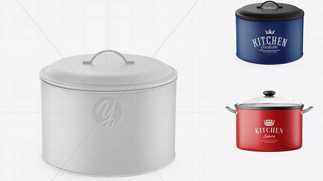 400+ Matte Cooking Pot PSD Mockup Front View High-Angle Shot Custom Design Freebie PSD