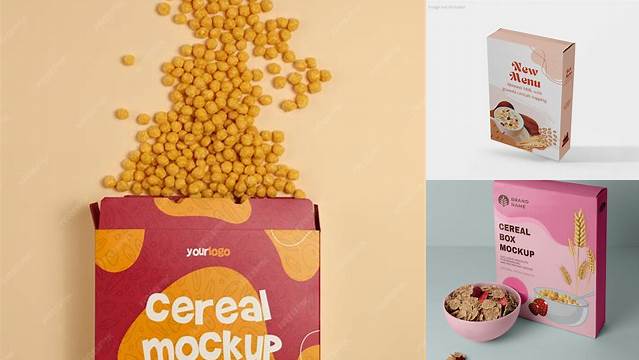 4001+ Cereal Box Free Mockup Premium Design Freebie