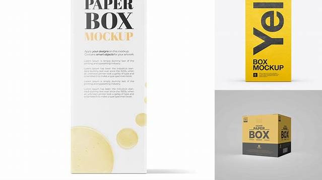 4002+ Paper Box PSD Mockup Front View Eye-Level Shot Creative Digital PSD Download