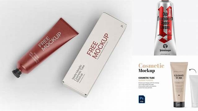 4003+ Matte Metallic Cream Tube PSD Mockup Editable Graphic Free PSD