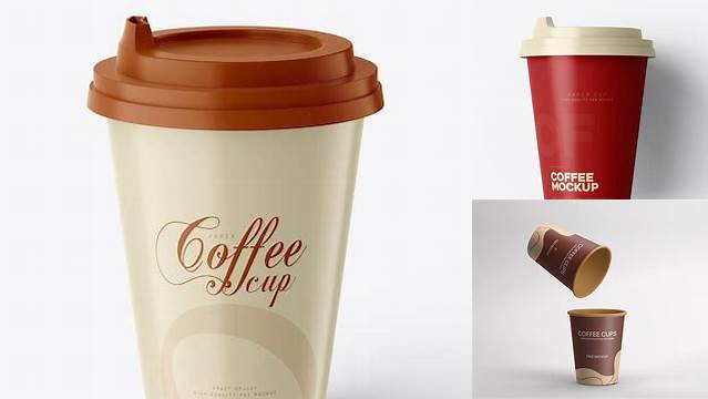 4007+ Glossy Small Coffee Cup PSD Mockup Front View Free Creative Design