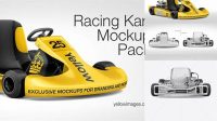 4008+ Kart PSD Mockup Back View Customizable Design Files