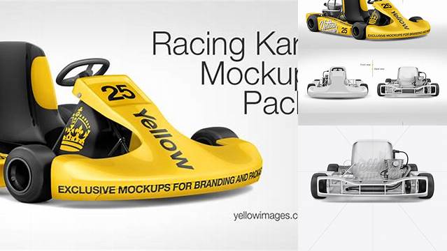 4008+ Kart PSD Mockup Back View Customizable Design Files