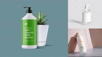 4009+ 1000ml Plastic Bottle with Pump PSD Mockup Download Free