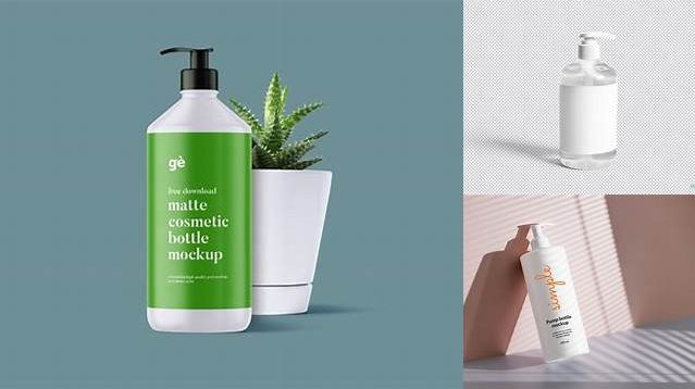 4009+ 1000ml Plastic Bottle with Pump PSD Mockup Download Free